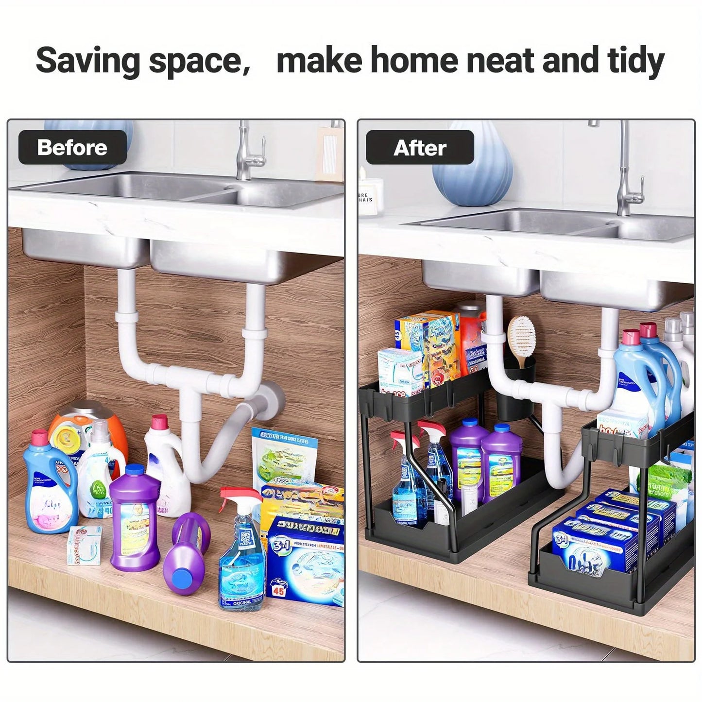 Multi-Tier Pull-Out Storage Rack