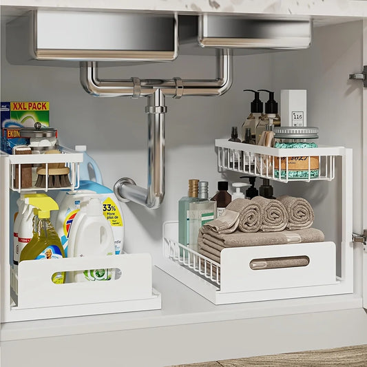 2-Tier Sliding Under Sink Organizer