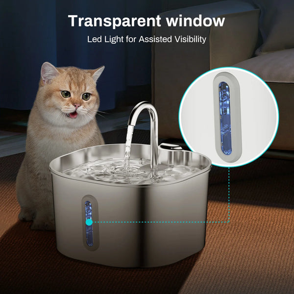 CatFlow Stainless Water Fountain